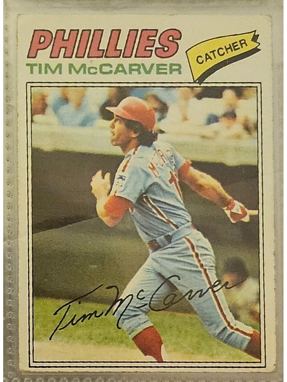 1977 Topps #357 Tim McCarver Vintage Philadelphia Phillies Baseball Card as-is